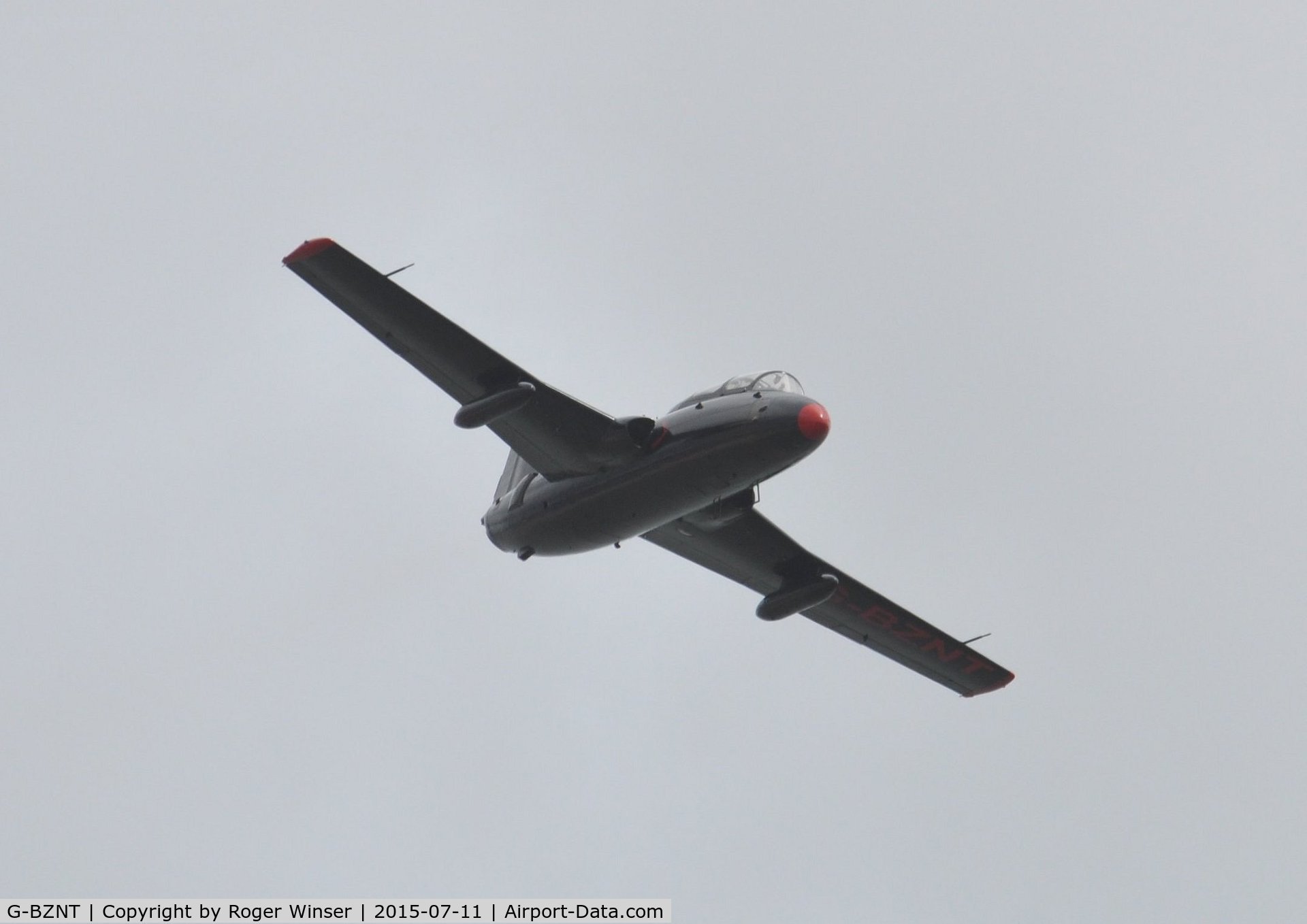 G-BZNT, 1968 Aero L-29 Delfin C/N 893019, Off airport. Displaying on the first day of the Wales National Airshow 2015 held over Swansea Bay.