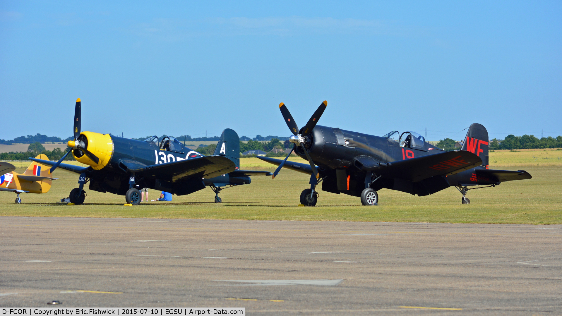 D-FCOR, 1950 Vought F4U-5NL Corsair C/N 124541, 5. D-FCOR - A pair of Corsairs ready for The Flying Legends Air Show, July 2015.