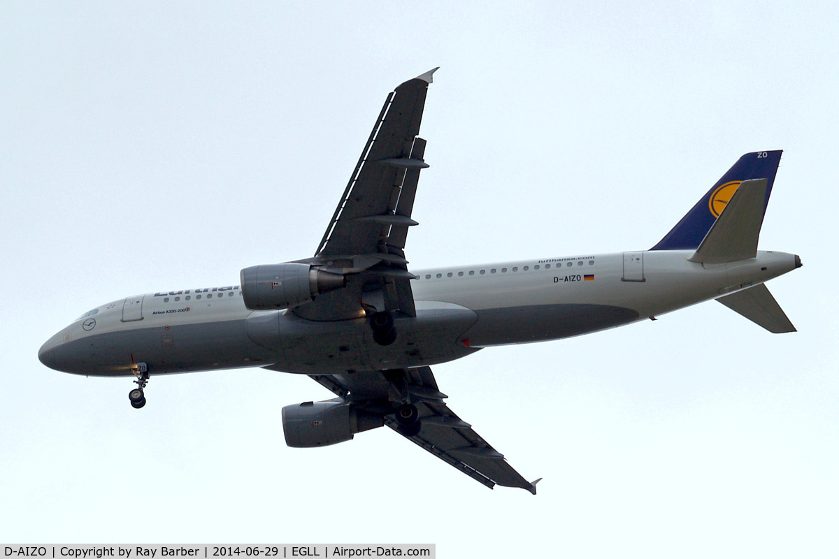 D-AIZO, 2012 Airbus A320-214 C/N 5441, Airbus A320-214 [5441] (Lufthansa) Home~G 29/06/2014. On approach 27R.