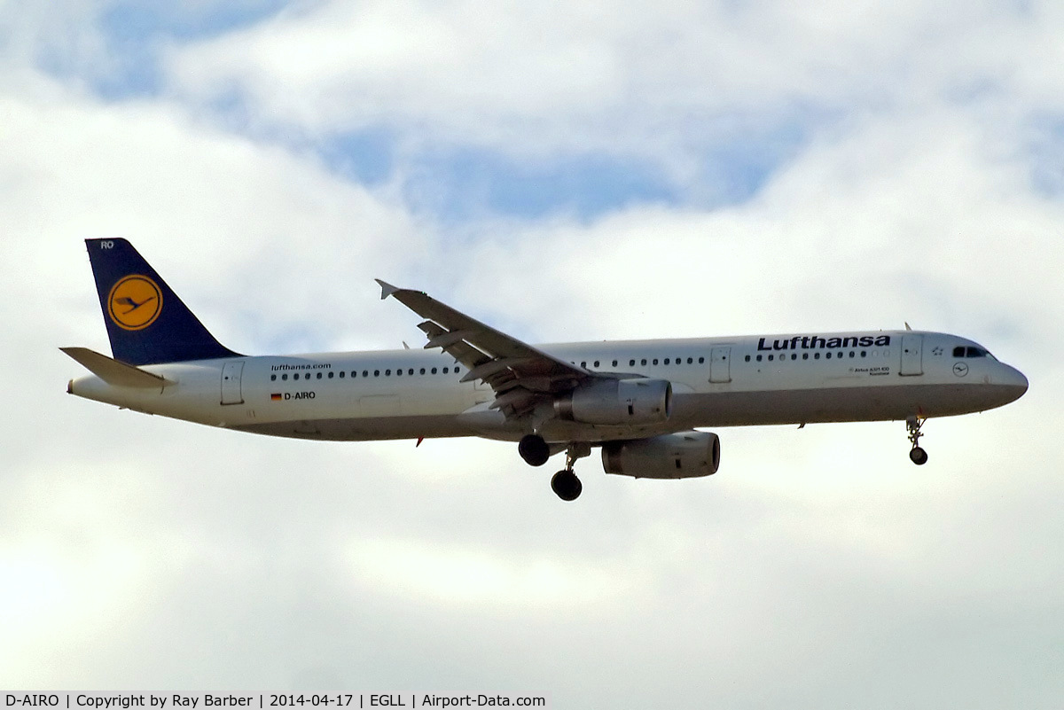D-AIRO, 1995 Airbus A321-131 C/N 0563, Airbus A321-131 [0563] (Lufthansa) Home~G 17/04/2014. On approach 27L.