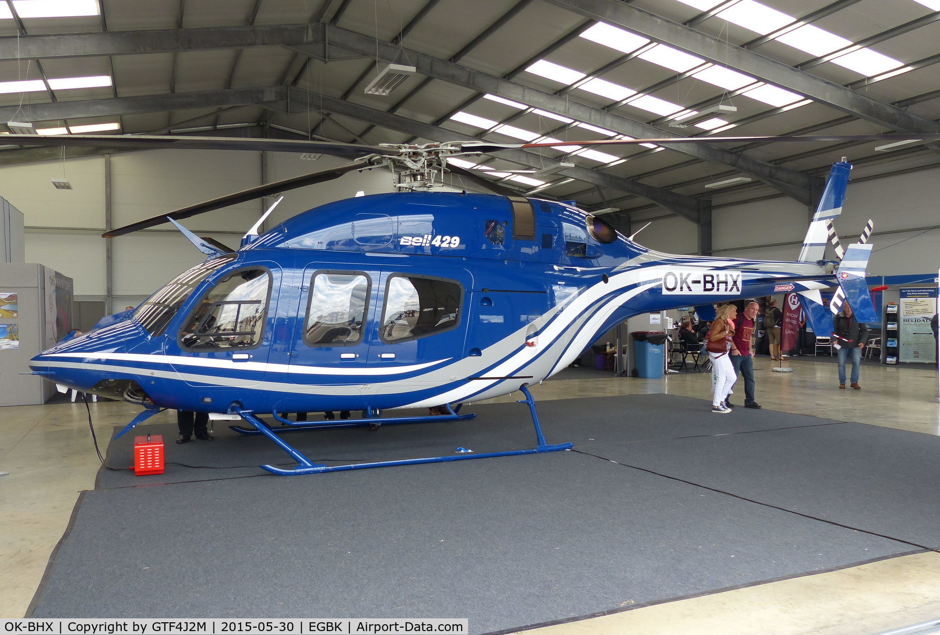 OK-BHX, 2014 Bell 429 GlobalRanger C/N 57224, OH-BHX at Heli Expo Sywell 30.5.15 (2nd use of these marks on  Bell 429)
