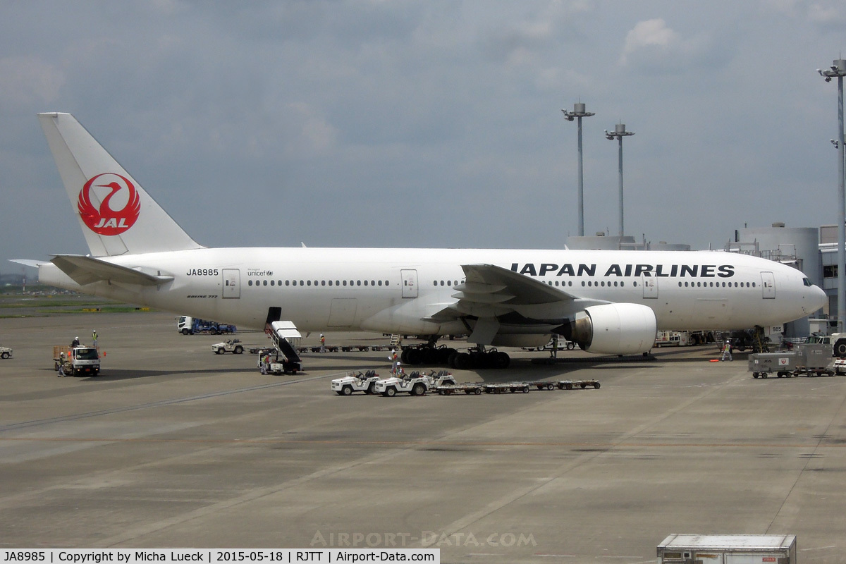 JA8985, 1997 Boeing 777-246 C/N 27652, At Haneda