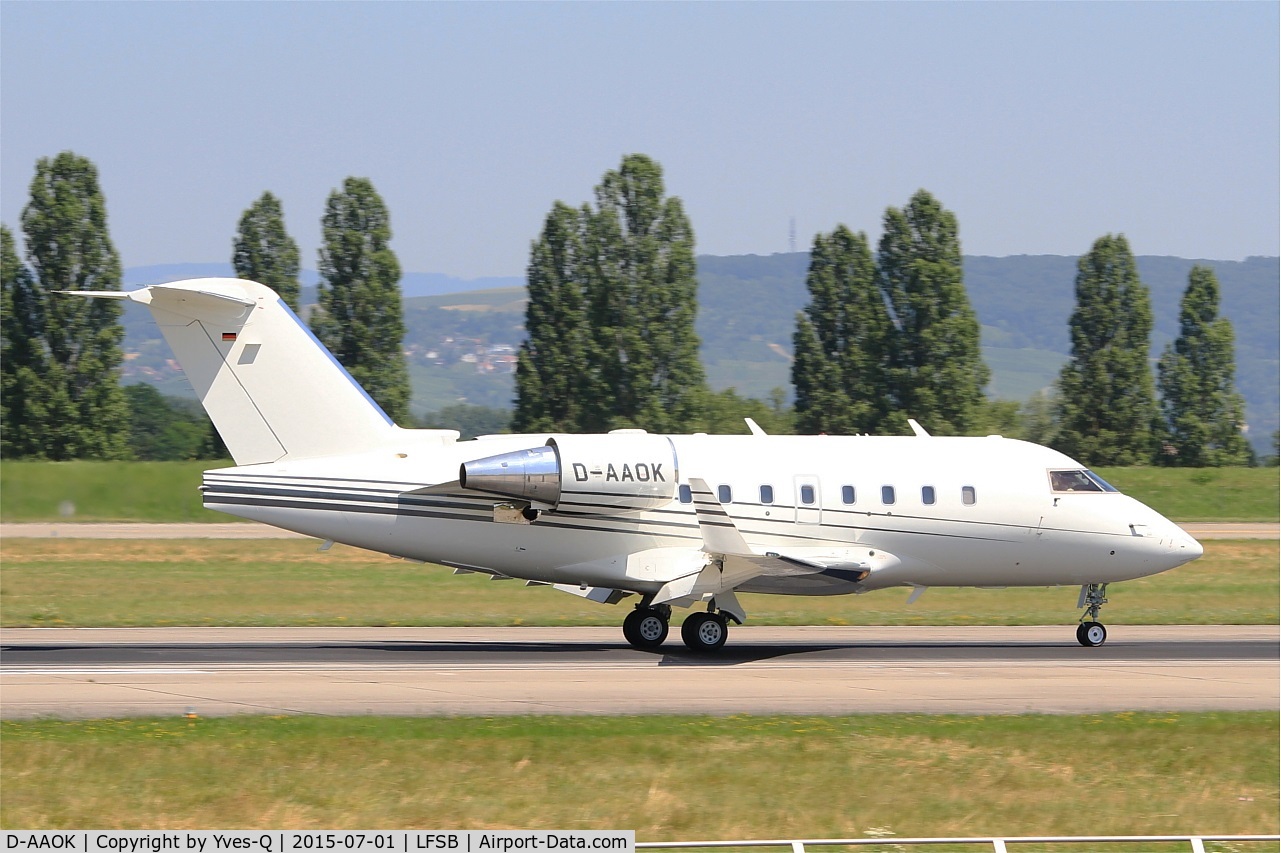 D-AAOK, 2004 Bombardier Challenger 604 (CL-600-2B16) C/N 5585, Canadair Challenger 604, landing rwy 15, Bâle-Mulhouse-Fribourg airport (LFSB-BSL)