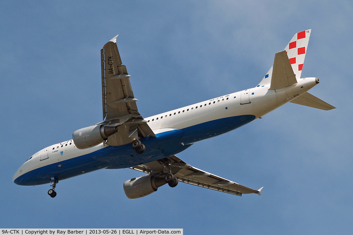 9A-CTK, 2000 Airbus A320-214 C/N 1237, Airbus A320-214 [1237] (Croatia Airlines) Home~G 26/05/2013. On approach 27R.
