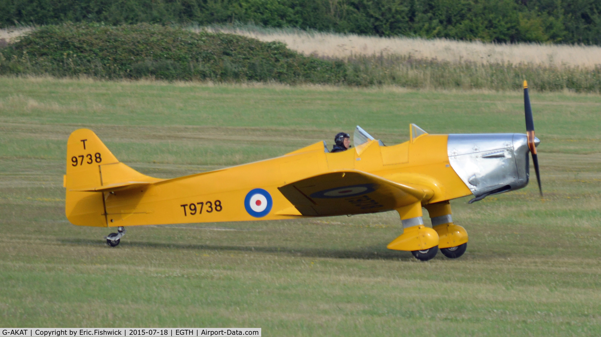 G-AKAT, 1940 Miles M14A Hawk Trainer 3 C/N 2005, 2. T9738 at Shuttleworth Best of British Airshow, July 2015.
