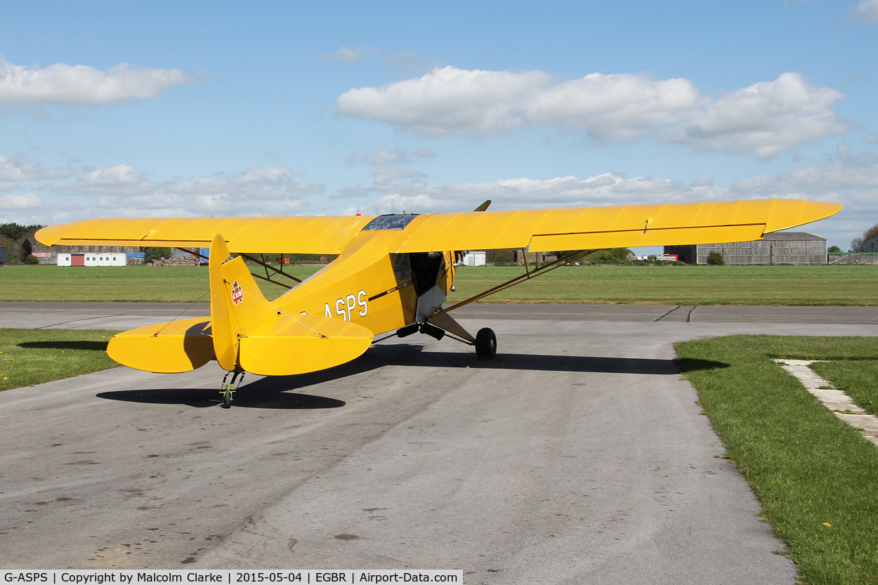 G-ASPS, 1947 Piper J3C-90 Cub C/N 22809, Piper J3C-90 at The Real Aeroplane Club's Auster Fly-In, Breighton Airfield, May 4th 2015.