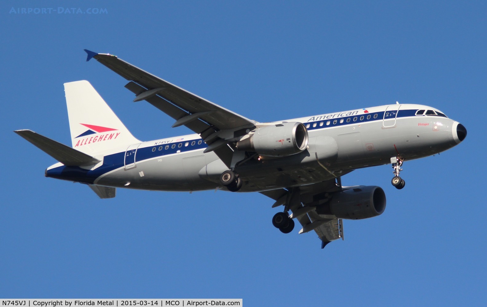 N745VJ, 2000 Airbus A319-112 C/N 1289, American Airlines Allegheny A319 tribute