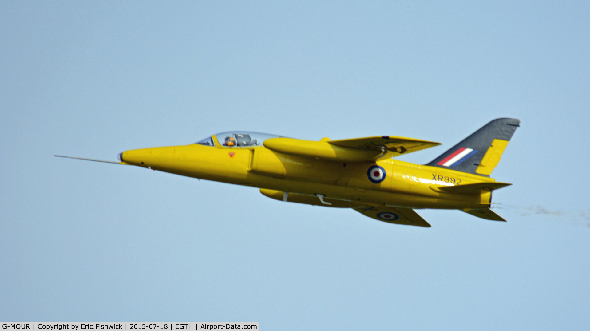 G-MOUR, 1964 Hawker Siddeley Gnat T.1 C/N FL596, 41. G-MOUR in display mode at Shuttleworth Best of British Airshow, July 2015