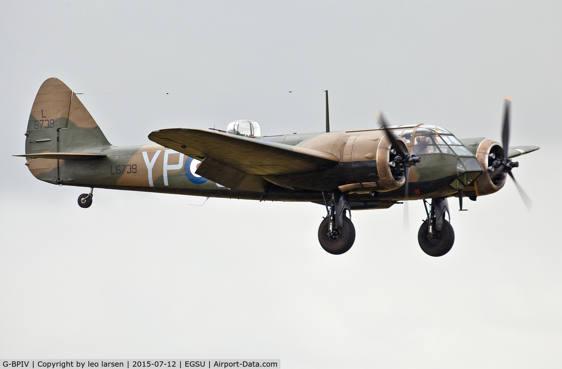 G-BPIV, 1943 Bristol 149 Bolingbroke Mk.IVT C/N 10201, Duxford 12.7.15