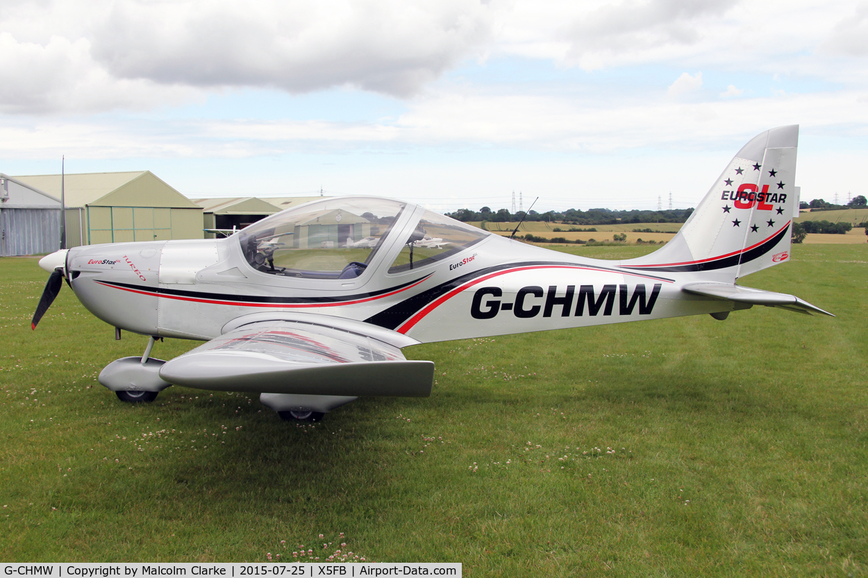 G-CHMW, 2013 Aerotechnik EV-97 Eurostar SL C/N LAA 315B-15158, Aerotechnik EV-97 Eurostar SL at Fishburn Airfield, July 25th 2015.