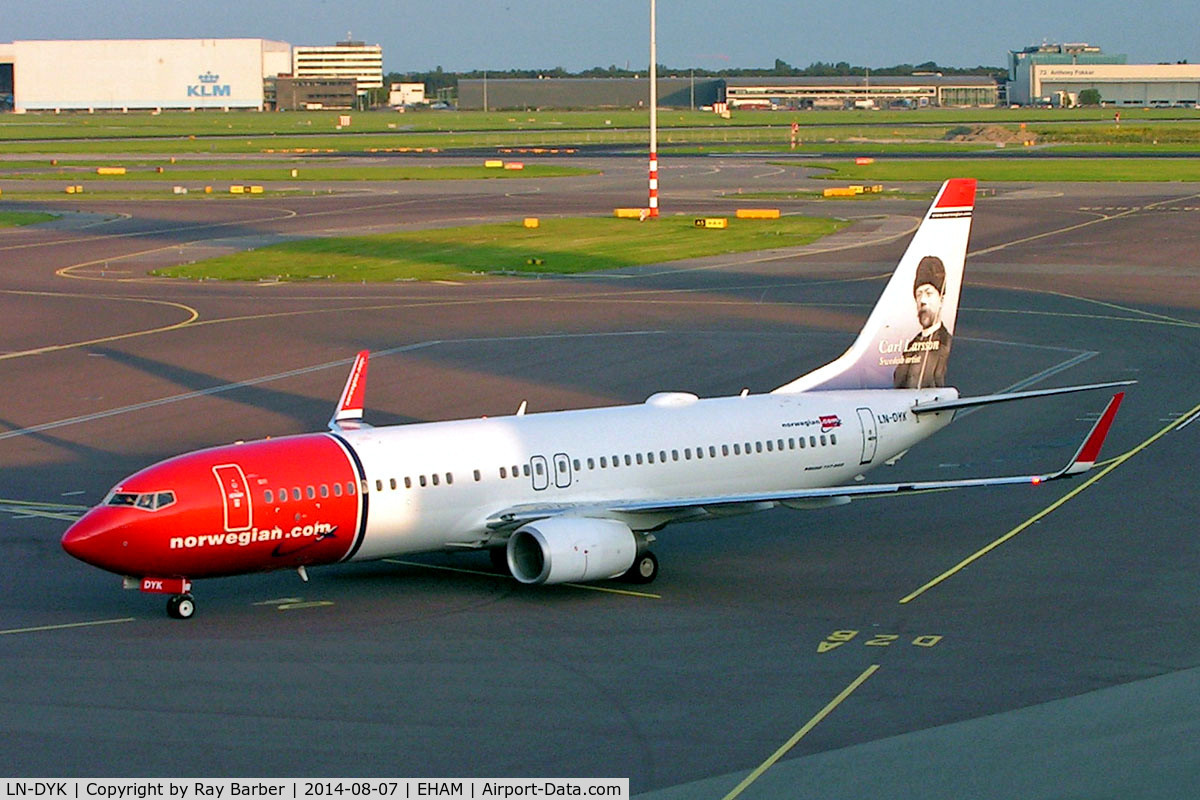 LN-DYK, 2011 Boeing 737-8JP C/N 39046, Boeing 737-8JP [39046] (Norwegian Air Shuttle) Amsterdam-Schiphol~PH 07/08/2014