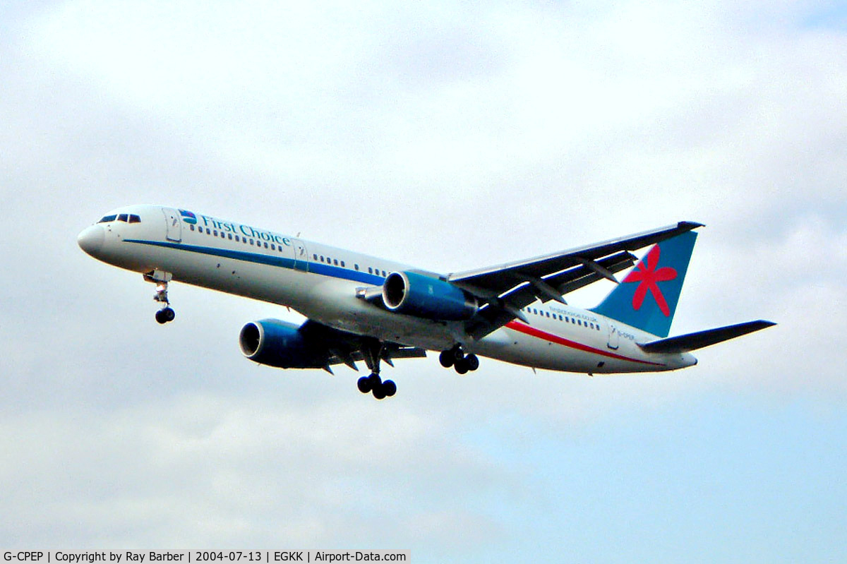 G-CPEP, 1991 Boeing 757-2Y0 C/N 25268, Boeing 757-2Y0 [25268] (First Choice Airways) Gatwick~G 13/07/2004