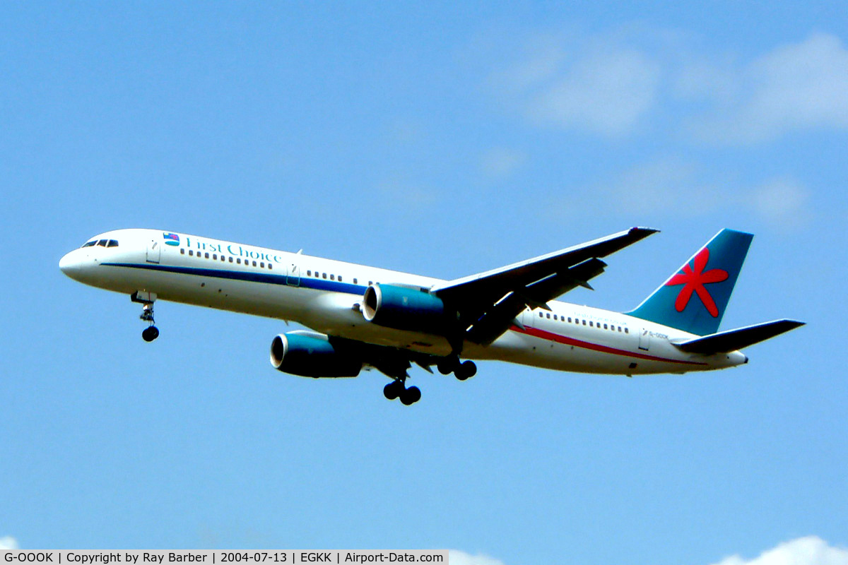 G-OOOK, 1991 Boeing 757-236 C/N 25054, Boeing 757-236 [25054] (First Choice Airways) Gatwick~G 13/07/2004