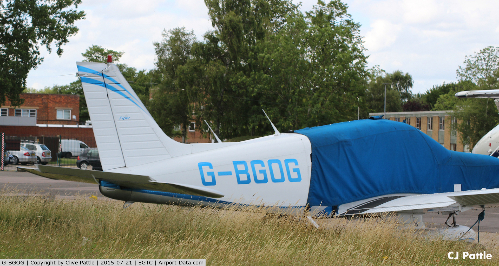 G-BGOG, 1979 Piper PA-28-161 Cherokee Warrior II C/N 28-7916350, Parked up at Cranfield, Bedfordshire. UK EGTC