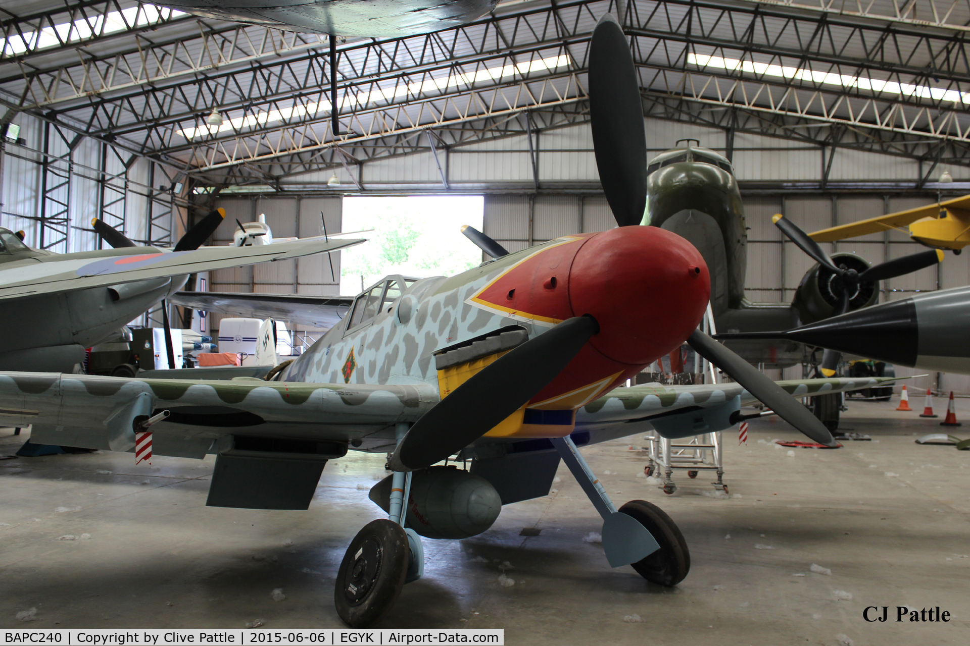 BAPC240, Messerschmitt Bf-109G-6/R-6 Replica C/N BAPC.240, On display at the Yorkshire Air Museum EGYK