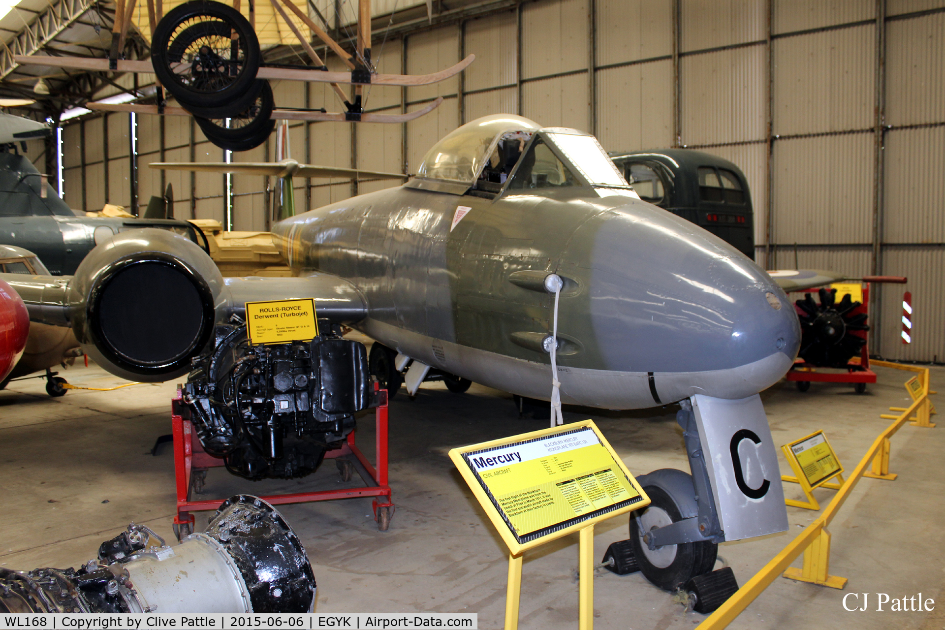 WL168, Gloster Meteor F.8 C/N Not found WL168, On display at the Yorkshire Air Museum EGYK
