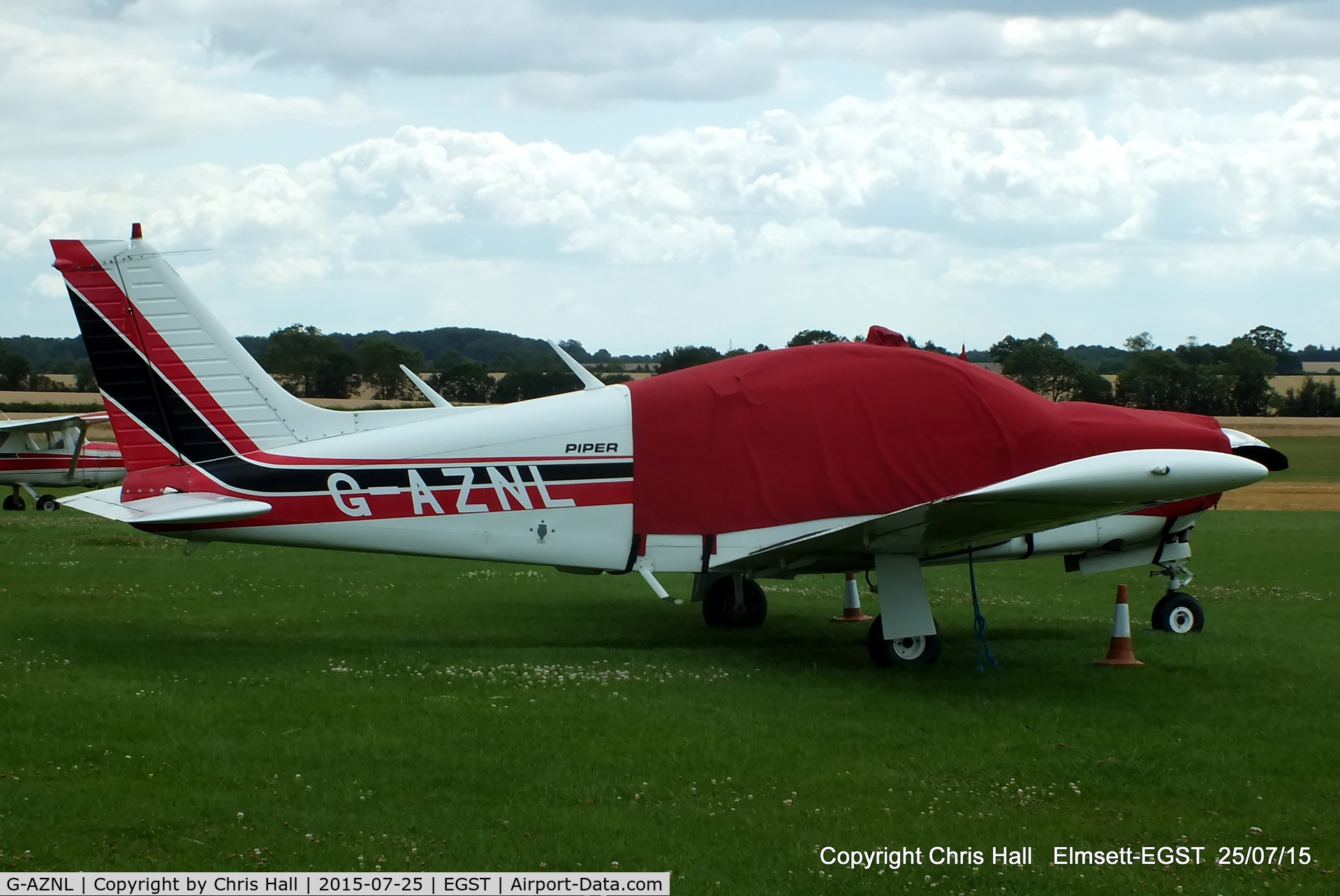 G-AZNL, 1971 Piper PA-28R-200-2 Cherokeee Arrow II C/N 28R-7235006, at Elmsett Airfield