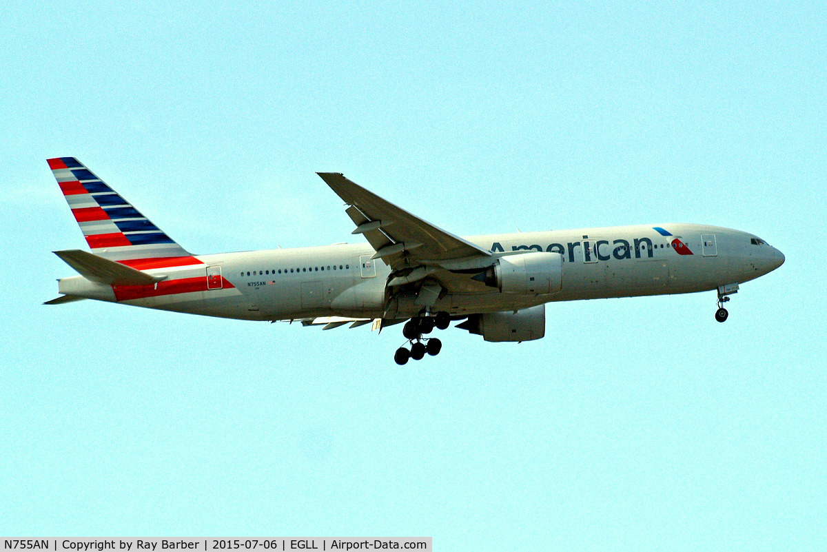N755AN, 2001 Boeing 777-223 C/N 30263, Boeing 777-223ER [30263] (American Airlines) Home~G 06/07/2015. On approach 27L.