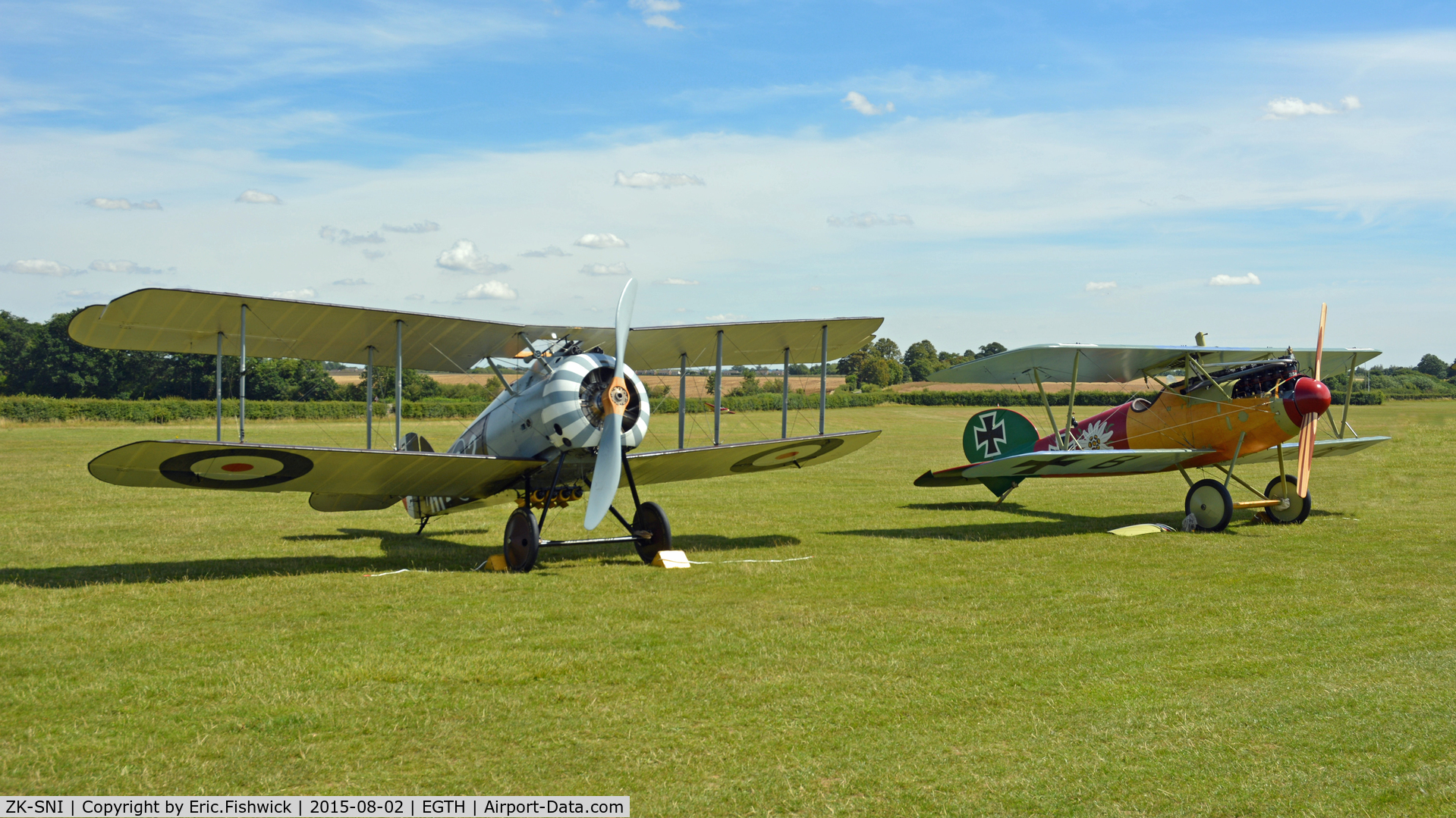 ZK-SNI, 2011 The Vintage Aviator Sopwith 7F-1 Snipe Replica C/N 0112, 5. A pair of superb TVAL replica WW1 bi-planes at the Shuttleworth Wings and Wheels Airshow, Aug. 2015.