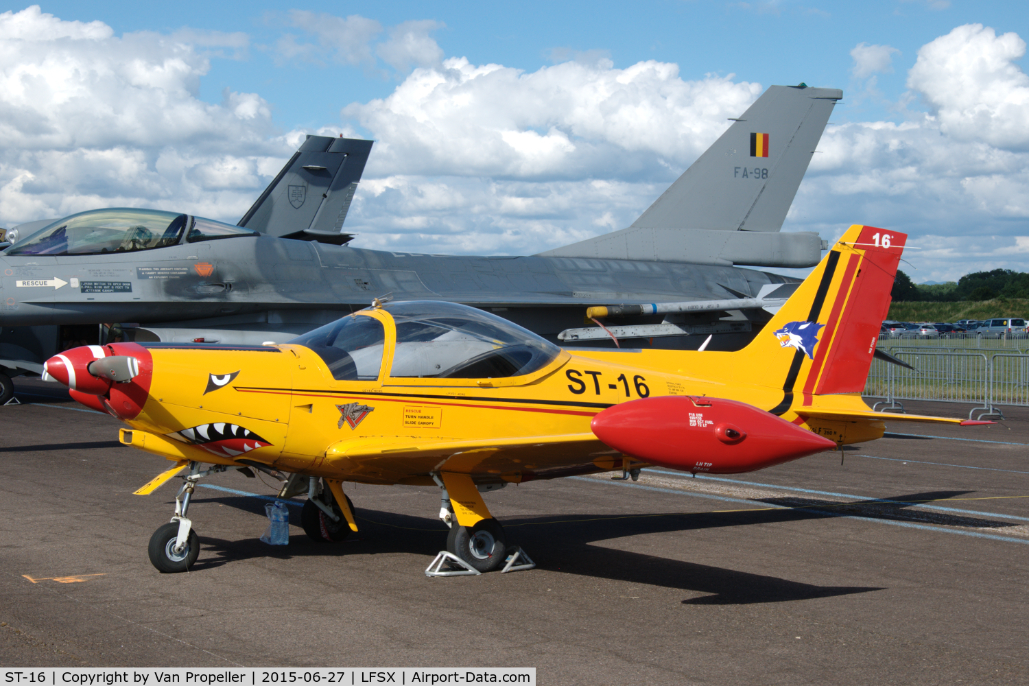 ST-16, SIAI-Marchetti SF-260M+ C/N 10-16, SF260M+ trainer of the Belgian air Force at Luxeuil Air Base, France