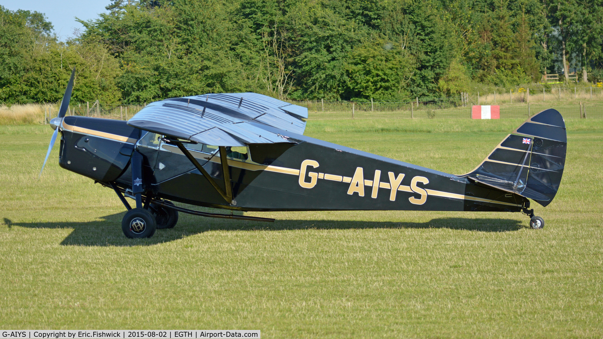 G-AIYS, 1934 De Havilland DH.85 Leopard Moth C/N 7089, 1. G-AIYS preparing to depart The Shuttleworth Wings and Wheels Airshow, Aug. 2015.