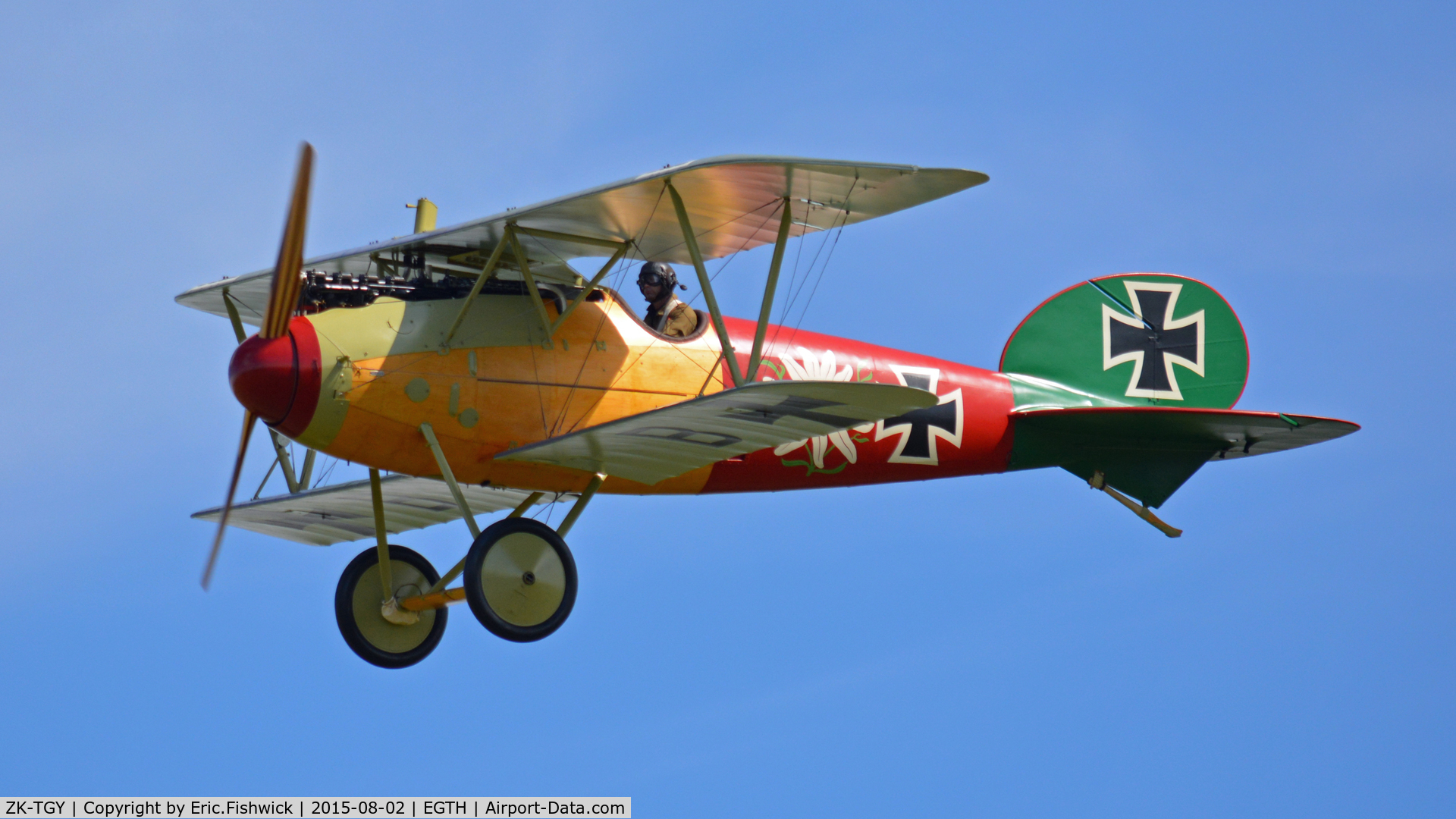 ZK-TGY, 2015 Albatros D-Va Replica C/N 5, 43. ZK-TGY in display mode at The Shuttleworth Wings and Wheels Airshow, Aug. 2015.