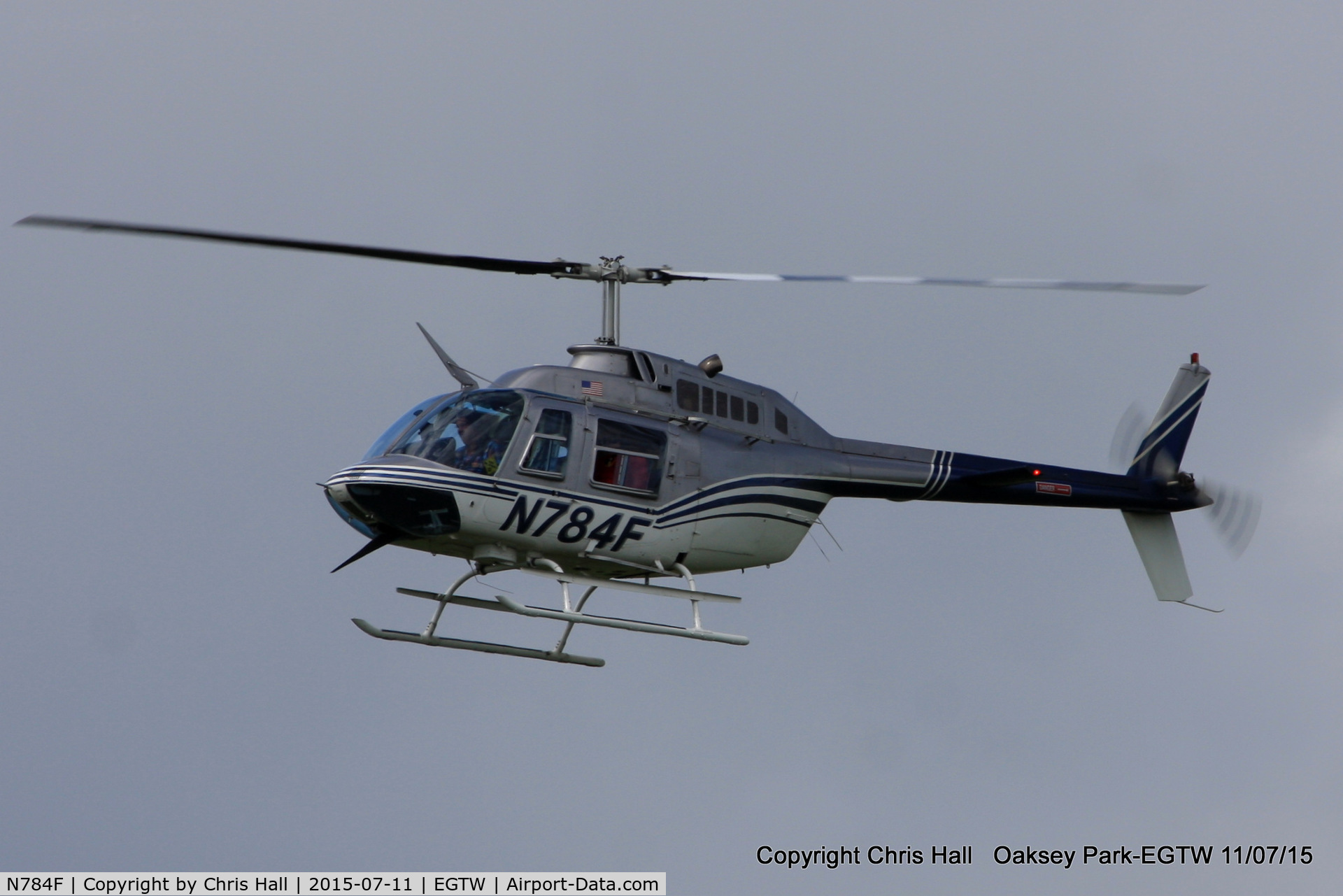 N784F, Bell 206B JetRanger C/N 2508, at Oaksey Park