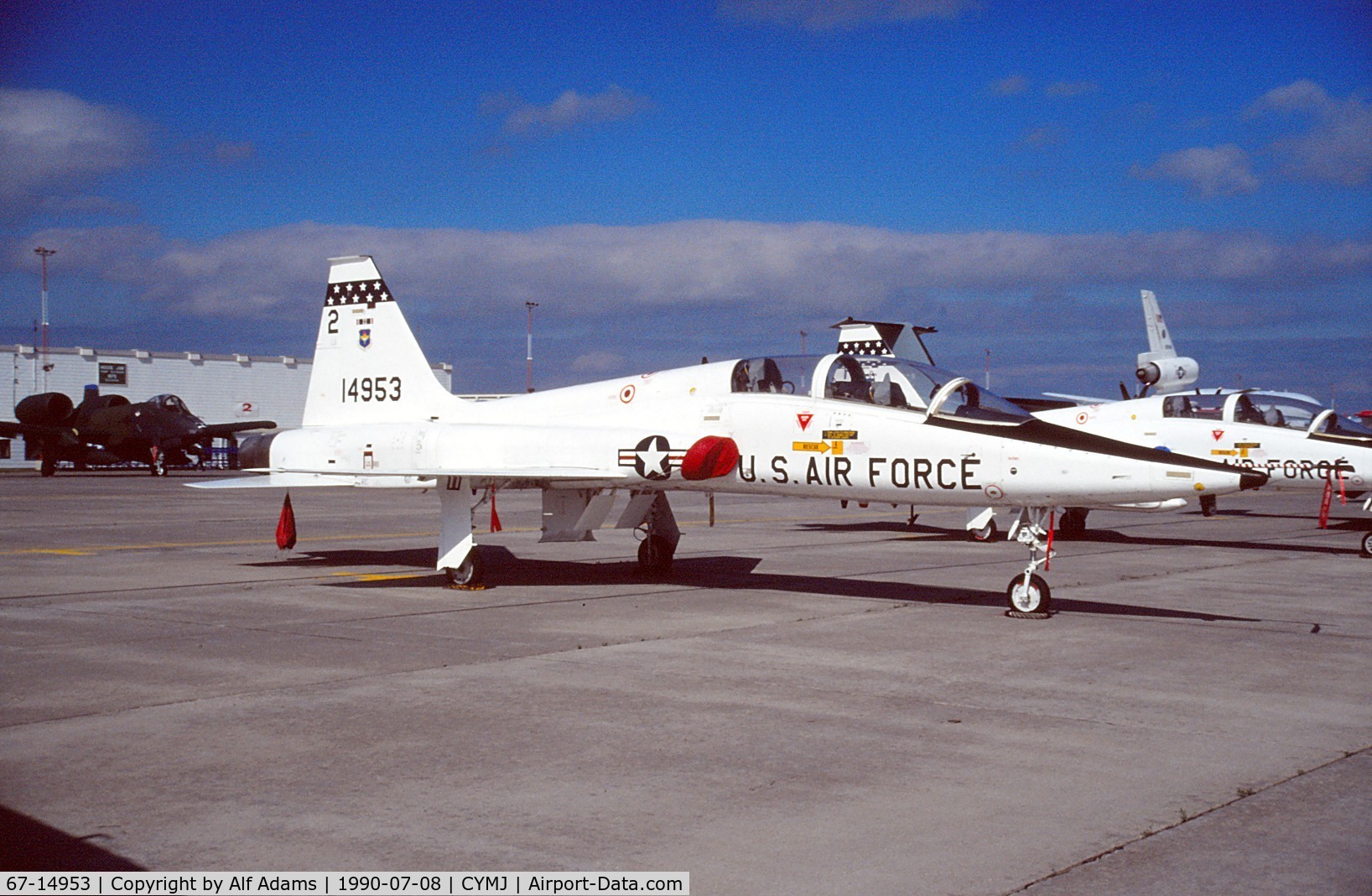 67-14953, 1967 Northrop T-38A Talon C/N T.6094, At the airshow at Canadian Forces Base Moose Jaw, Saskatchewan, in July 1990.