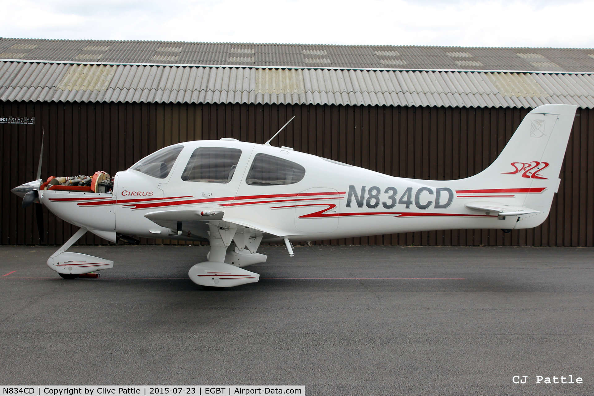 N834CD, 2002 Cirrus SR22 C/N 0168, Parked up at Turweston Aerodrome EGBT