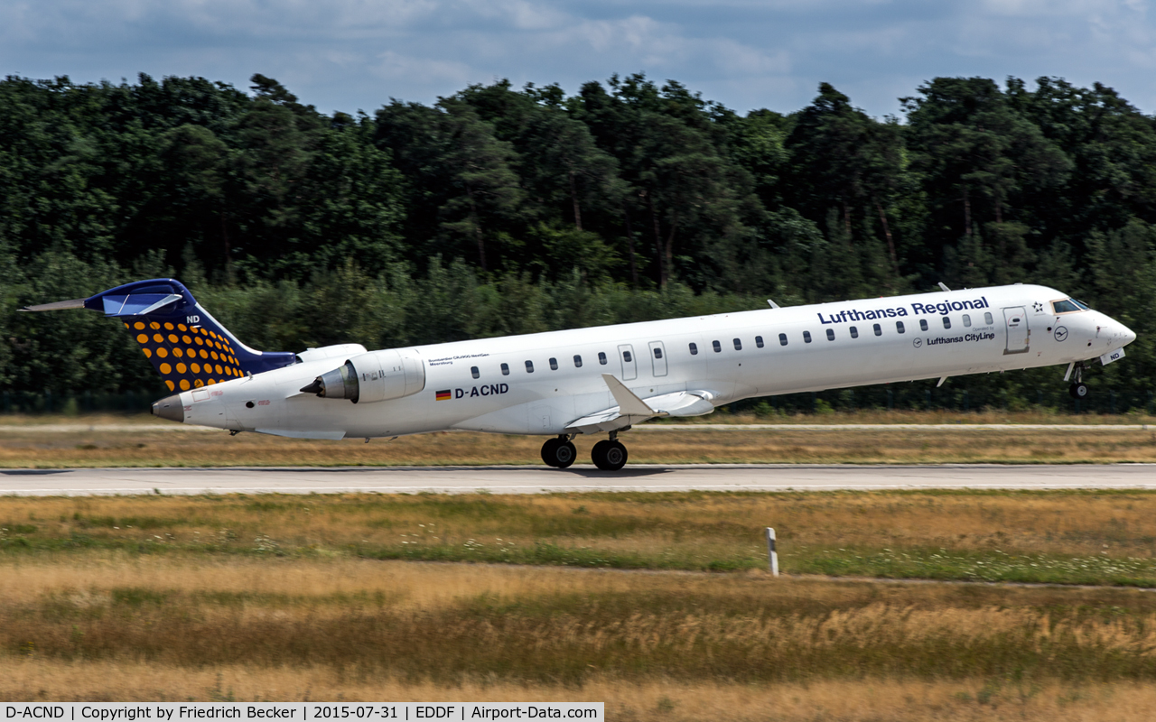 D-ACND, 2009 Bombardier CRJ-701 (CL-600-2C10) Regional Jet C/N 15238, departure via RW18W