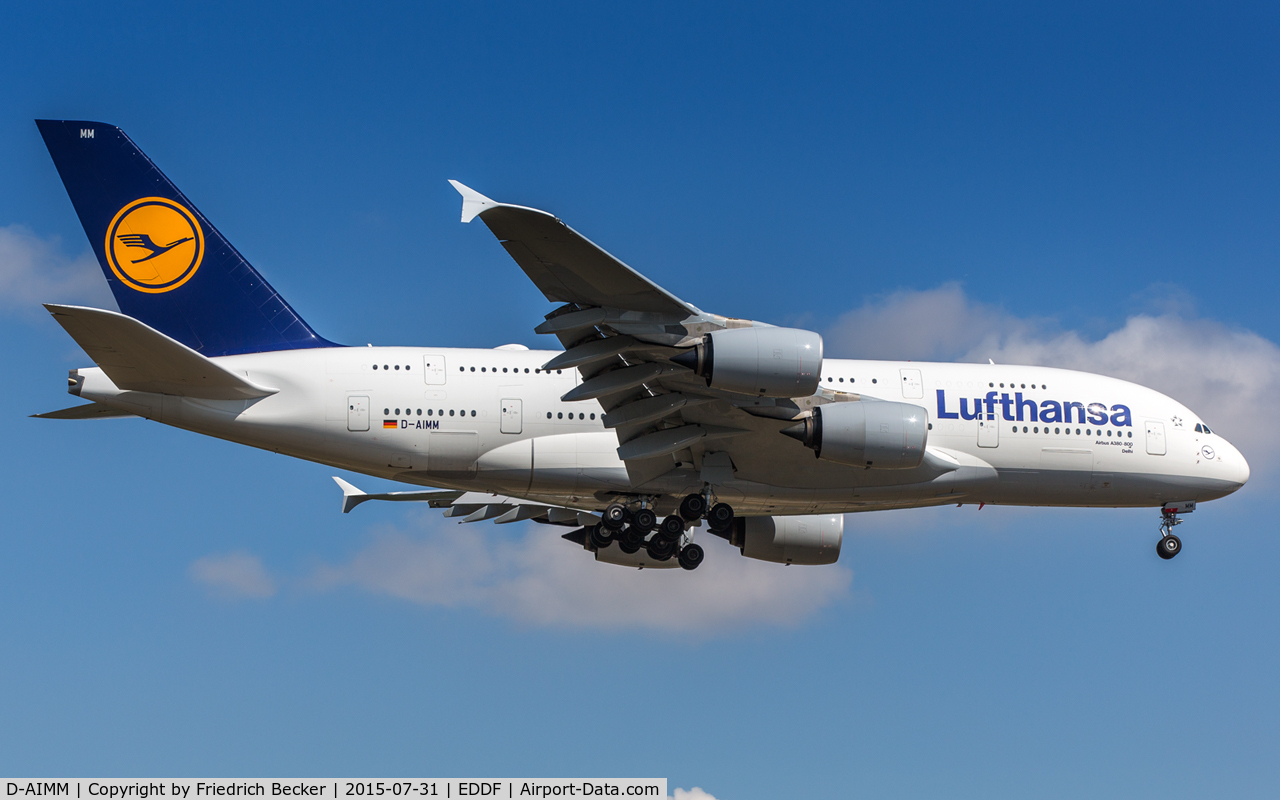 D-AIMM, 2014 Airbus A380-841 C/N 175, on final RW07R