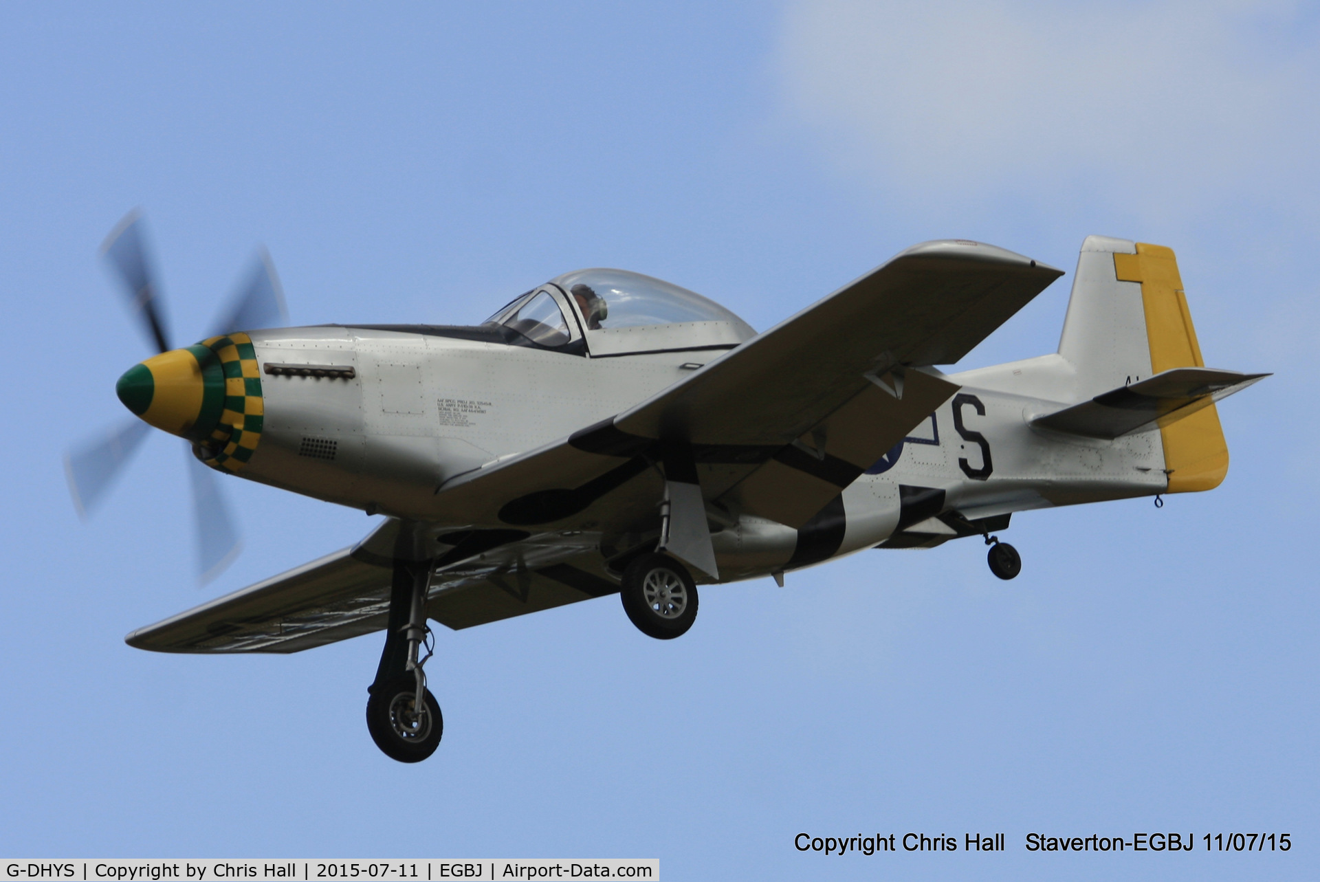 G-DHYS, 2014 Titan T-51 Mustang C/N LAA 355-15190, on finals at Staverton