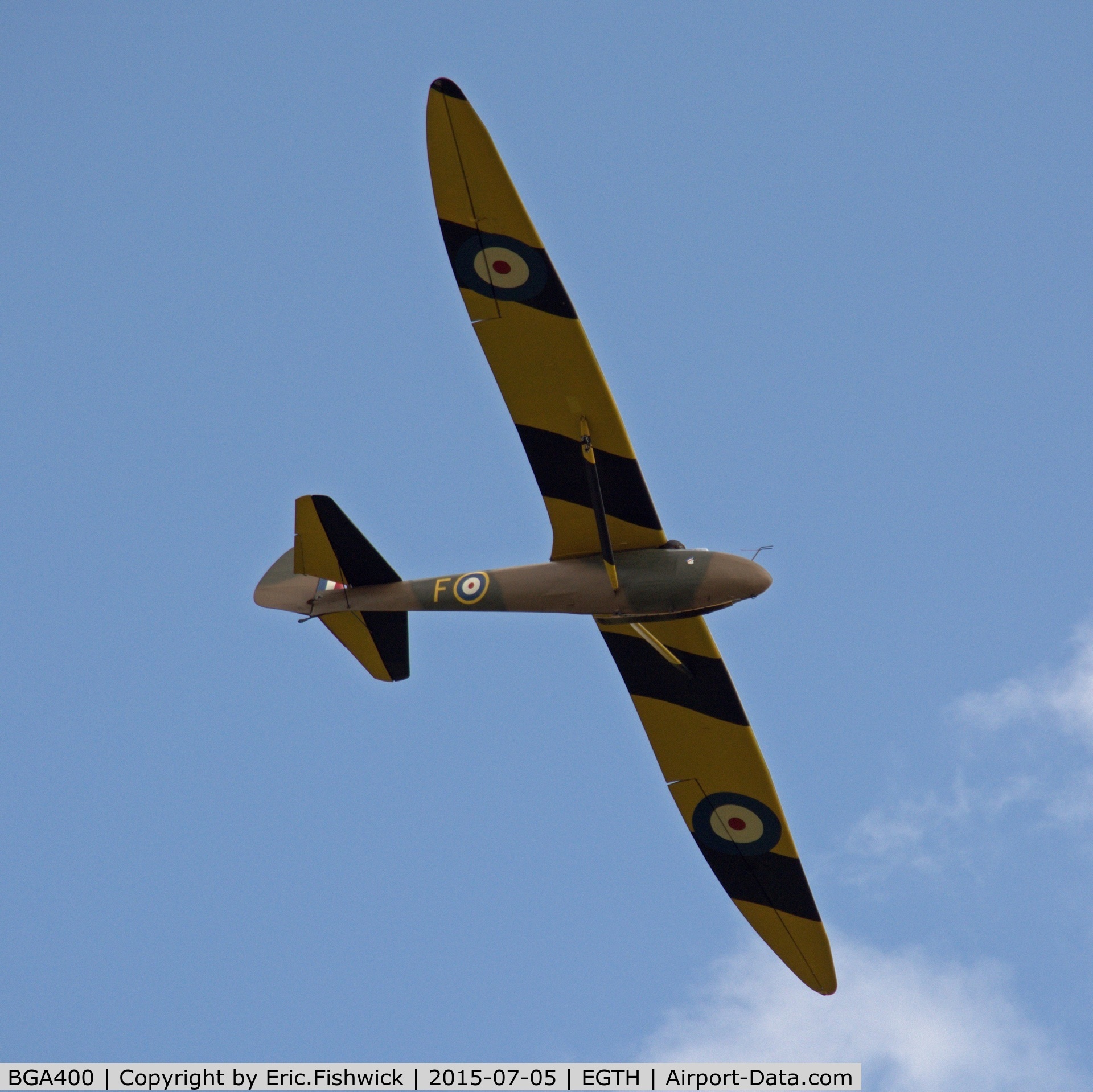 BGA400, Slingsby T-6 Kite 1 C/N 355A, 44. BGA400 - 'The Radar Kite' in display mode at the Shuttleworth Military Pagent Airshow, July 2015.