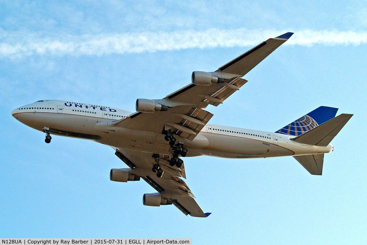 N128UA, 2000 Boeing 747-422 C/N 30023, Boeing 747-422 [30023] (United Airlines) Home~G 31/07/2015. On approach 27R.