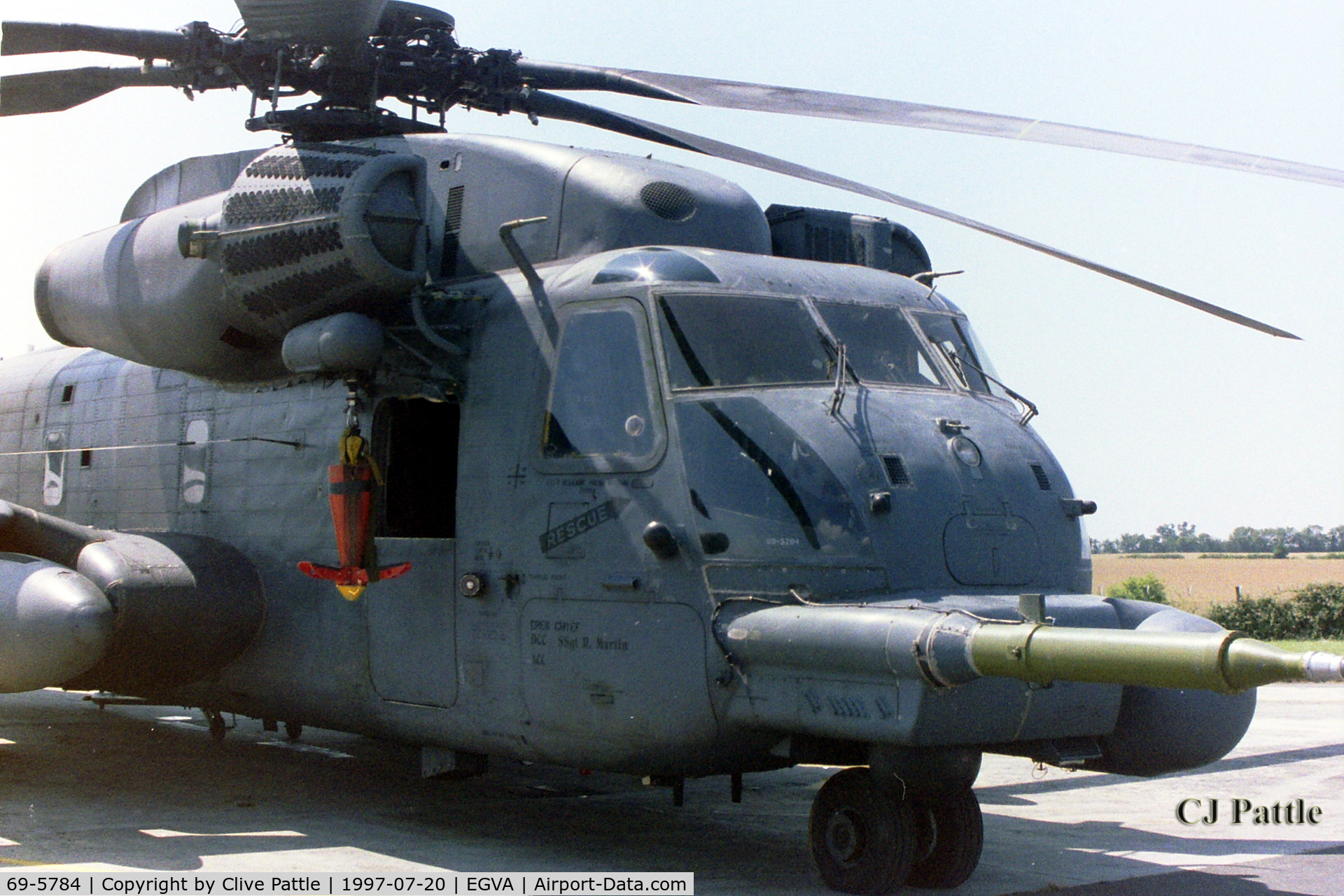 69-5784, 1969 Sikorsky MH-53J Pave Low III C/N 65-232, Pictured at RIAT RAF Fairford EGVA 1997 whilst serving with USAF 352nd SOG/21st SOS from RAF Mildenhall