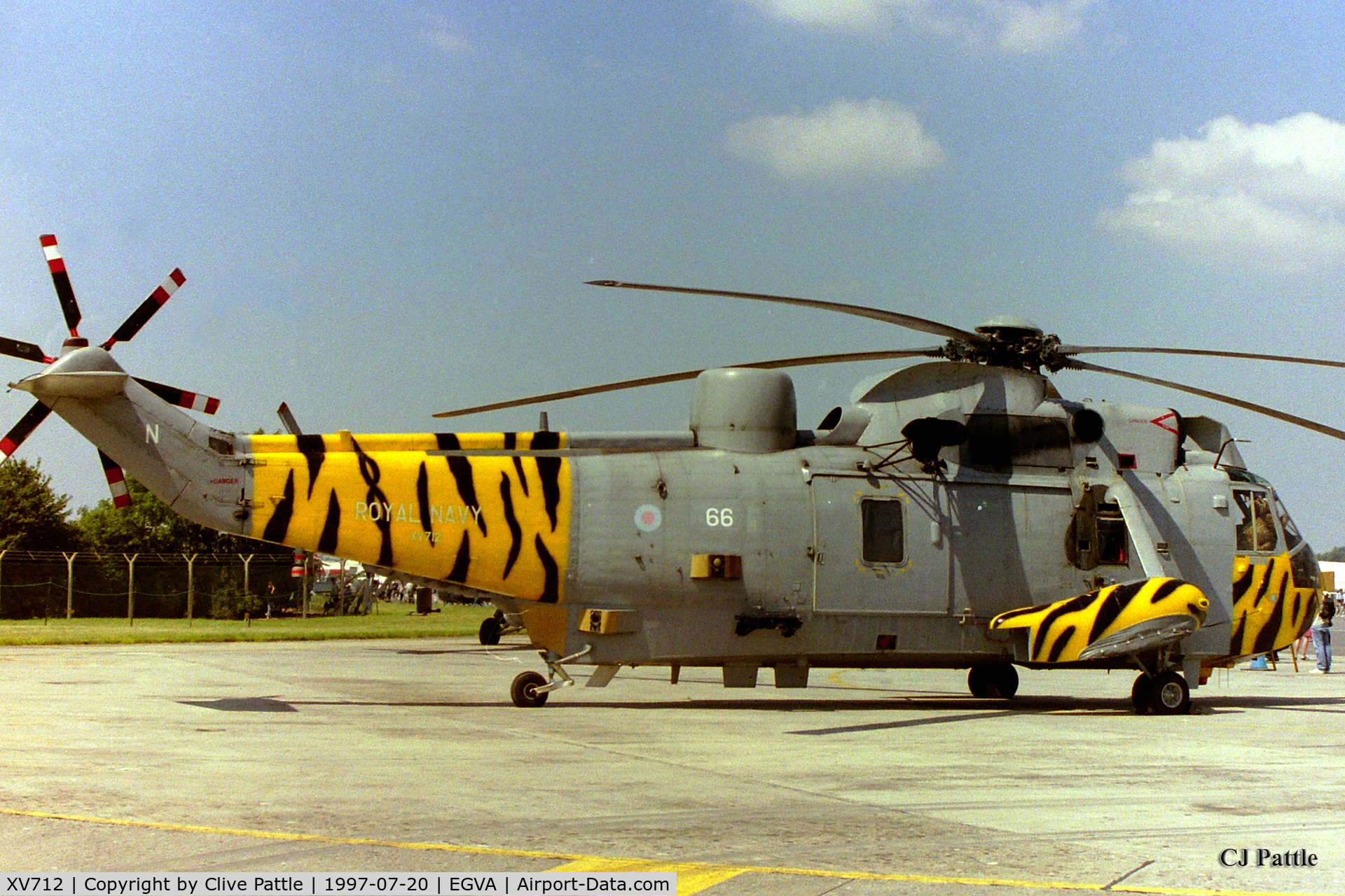 XV712, 1972 Westland Sea King HAS.6 C/N WA683, Pictured at RIAT RAF Fairford EGVA 1997 whilst serving with the RN 814 NAS Coded 266-N