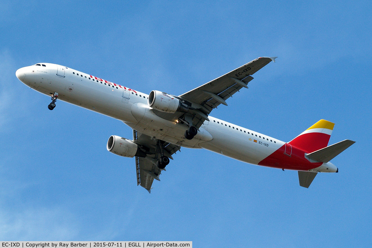 EC-IXD, 2004 Airbus A321-211 C/N 2220, Airbus A321-211 [2220] (Iberia) Home~G 11/07/2015. On approach 27R revised scheme.