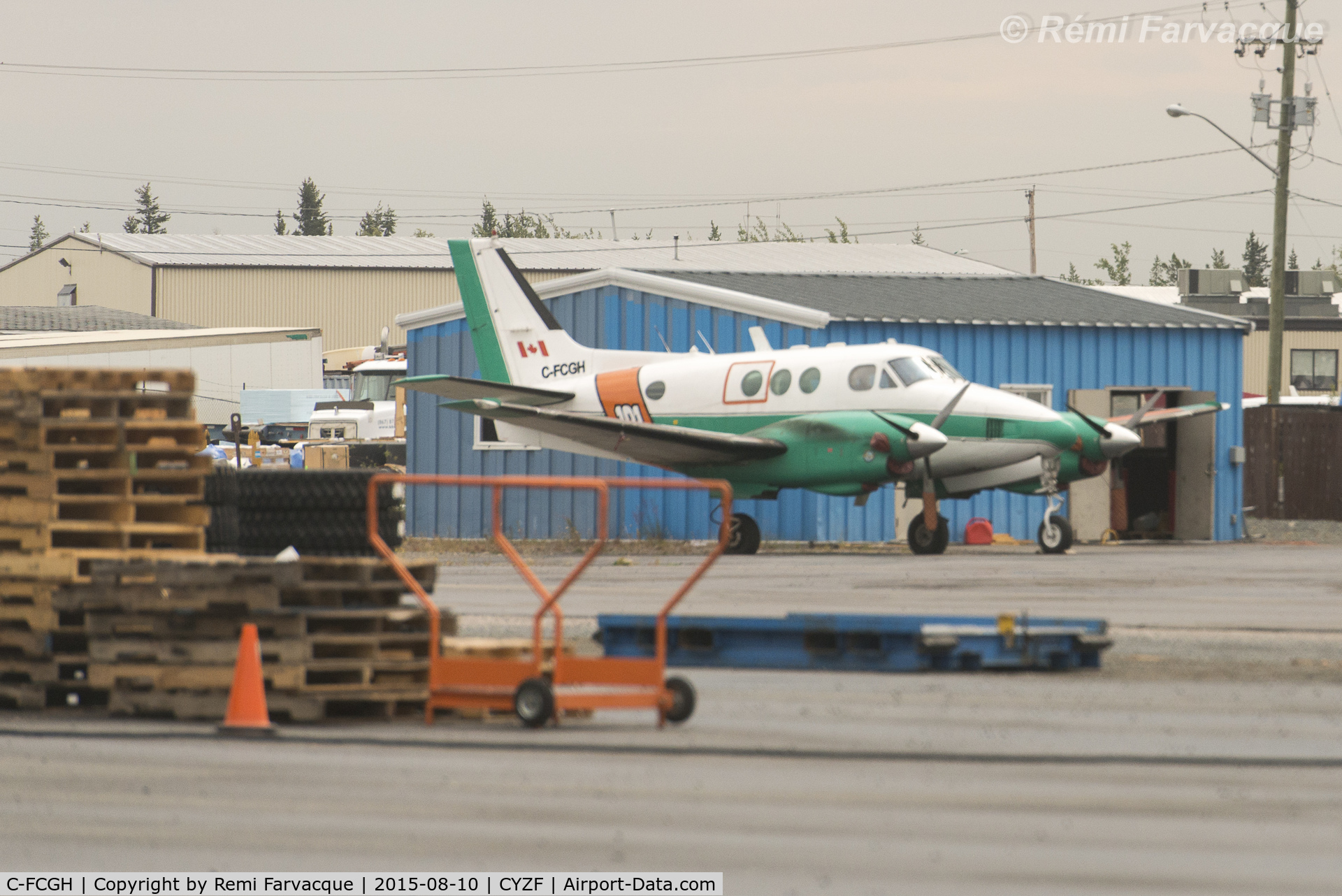 C-FCGH, 1967 Beech 65-A90 C/N LJ-203, Parked next to C-FCGE on this day, in new livery since last posted here.