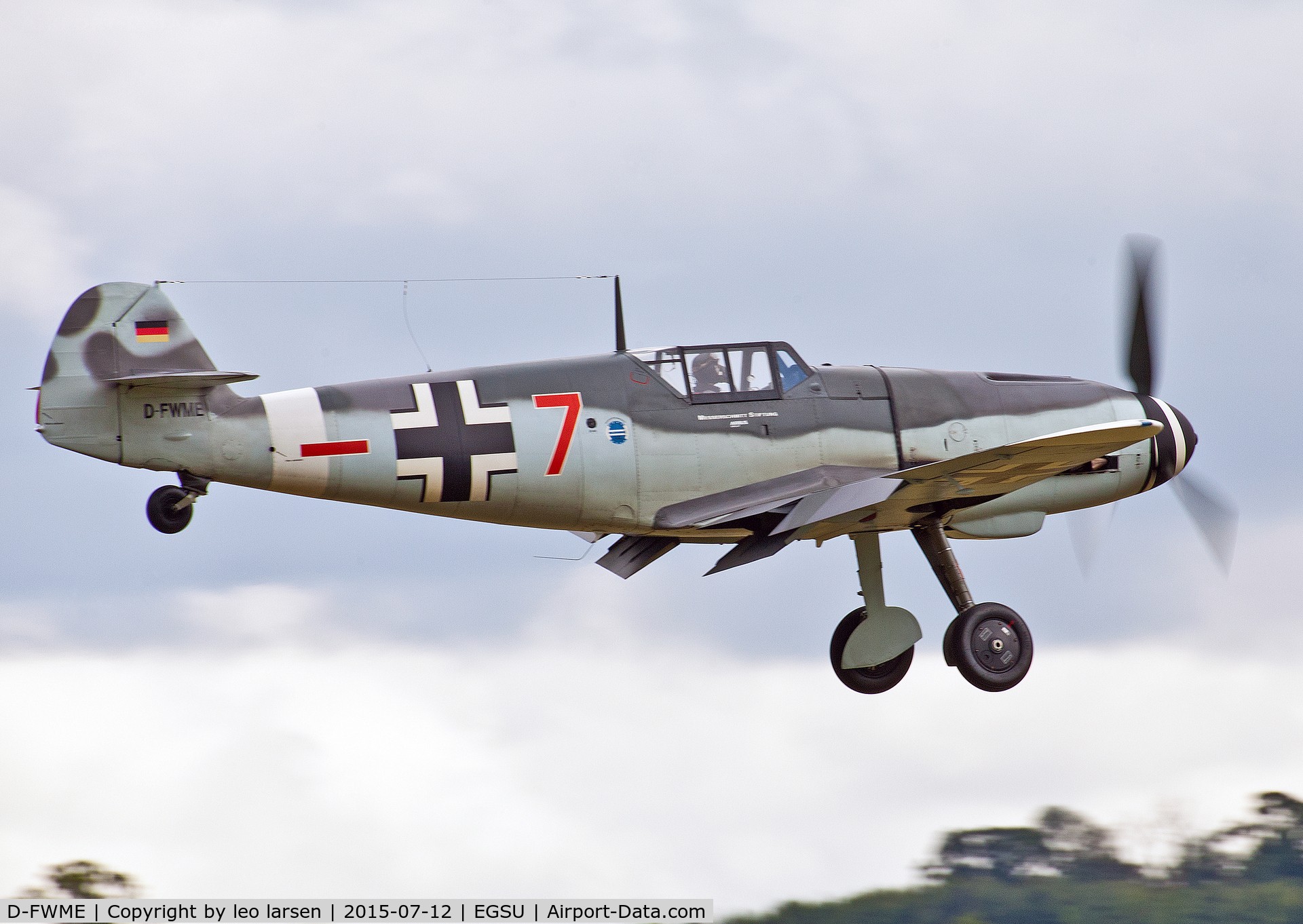 D-FWME, Messerschmitt Bf-109G-4 C/N 0139, Duxford 12.7.15