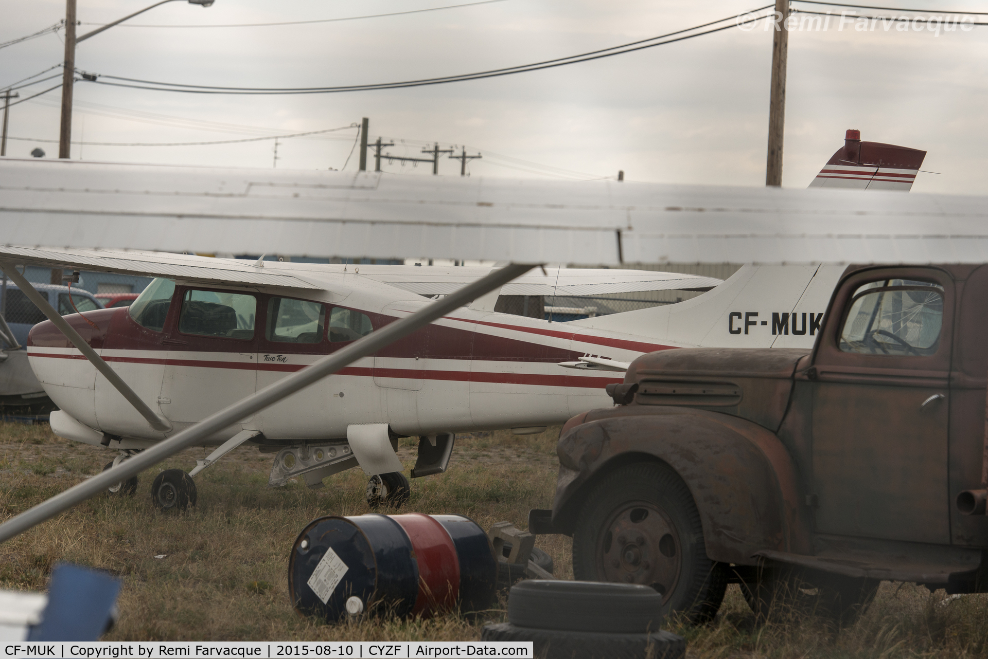 CF-MUK, 1960 Cessna 210A C/N 21057640, In wreck area of Ursus Aviation. Missing motor.