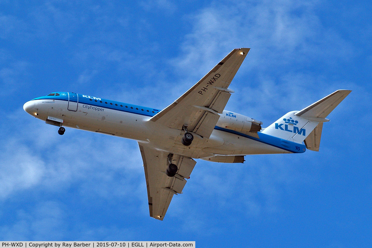 PH-WXD, 1995 Fokker 70 (F-28-0070) C/N 11563, Fokker F-70 [11563] (KLM cityhopper) Home~G 10/07/2015