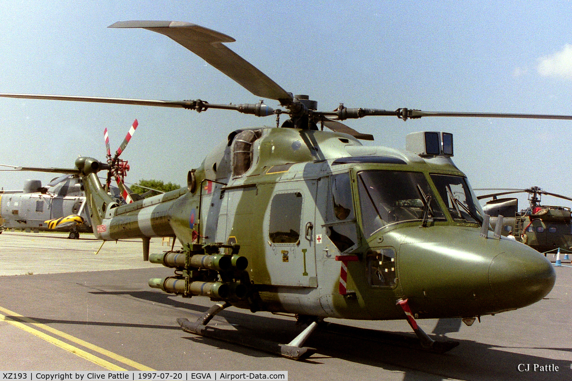 XZ193, 1978 Westland Lynx AH.7 C/N 093, On display at RIAT '97 at RAF Fairford EGVA whilst coded 'I' with 671 Sqn Army Air Corps