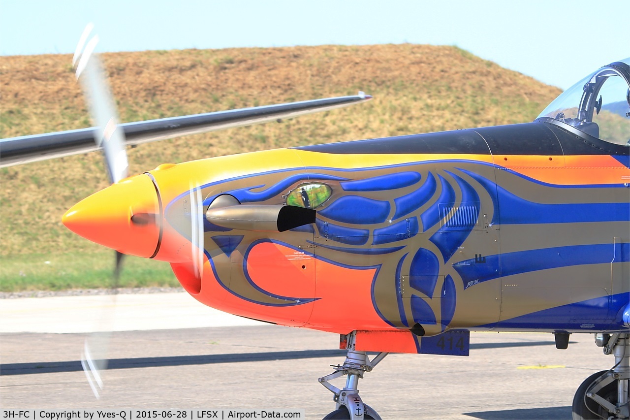 3H-FC, Pilatus PC-7 Turbo Trainer C/N 414, Pilatus PC-7 Turbo Trainer, Art nose, Luxeuil-St Sauveur  Air Base 116 (LFSX) Air show 2015