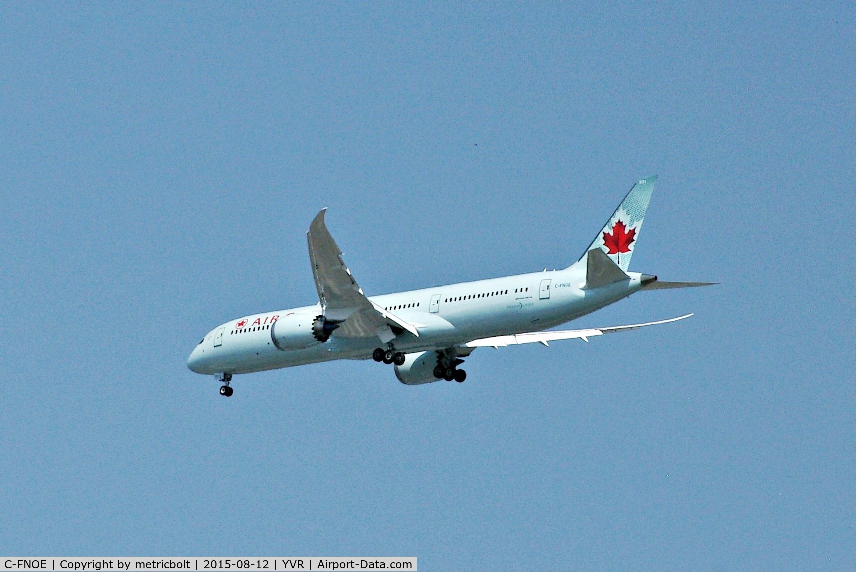 C-FNOE, 2015 Boeing 787-9 Dreamliner C/N 35265, Air Canada's first B787-9.