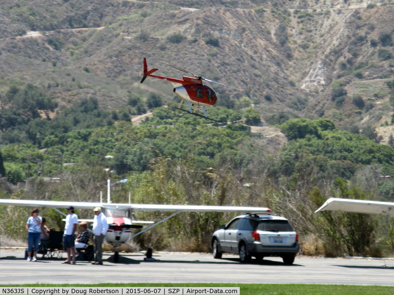 N363JS, 1973 Hughes 369HS C/N 930517S, 1973 Hughes 369HS, Allison 250-C18A Turboshaft 400/317 shp, departure climb over river route