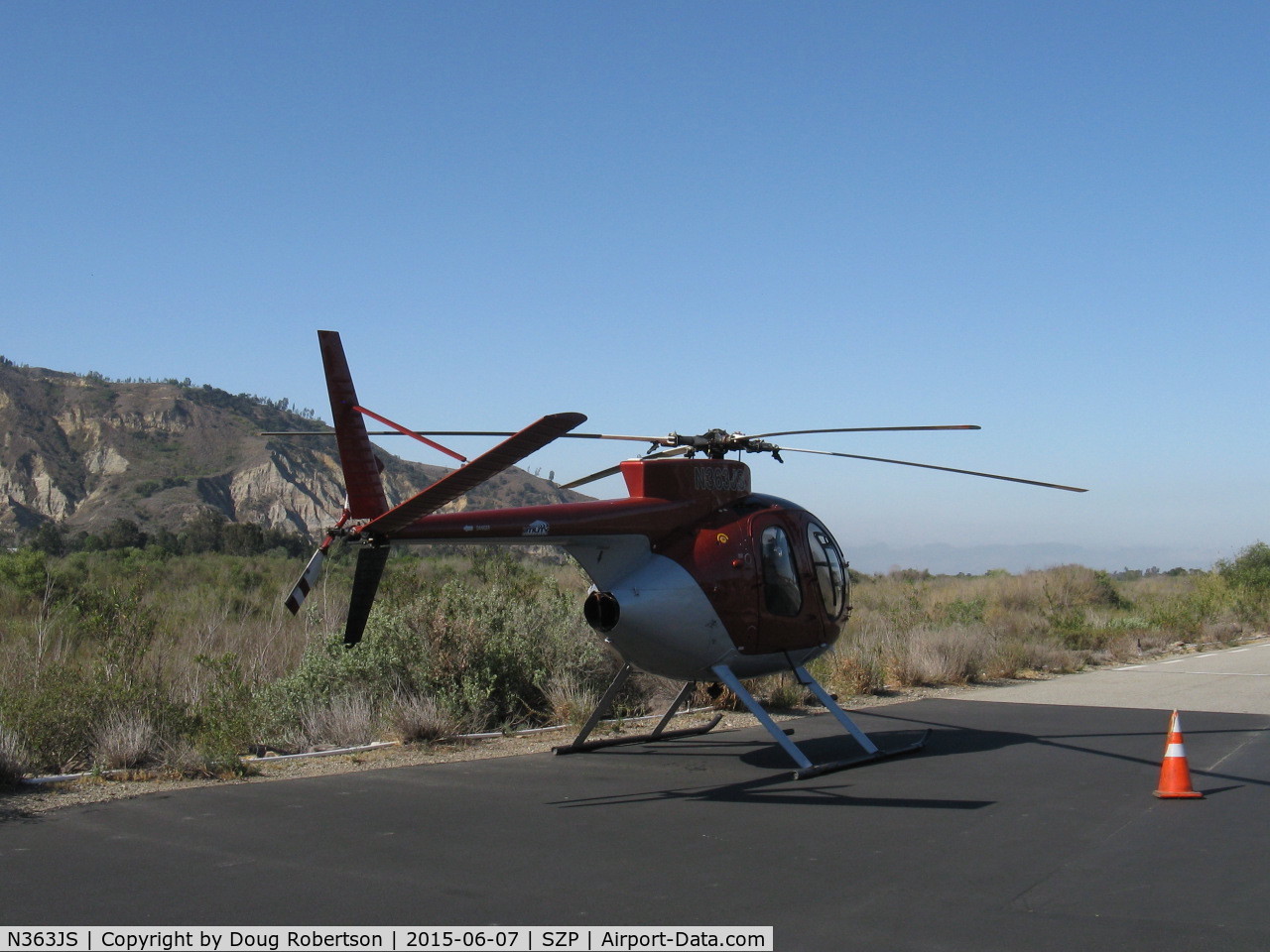 N363JS, 1973 Hughes 369HS C/N 930517S, 1973 Hughes 369HS, Allison 250-C18A Turboshaft 400/317 shp, adjacent SZP's Helipad