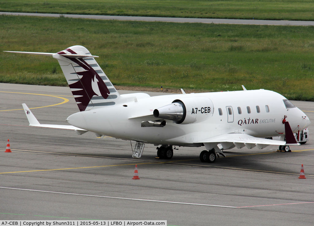 A7-CEB, 2008 Bombardier Challenger 605 (CL-600-2B16) C/N 5784, Parked at the General Aviation area...