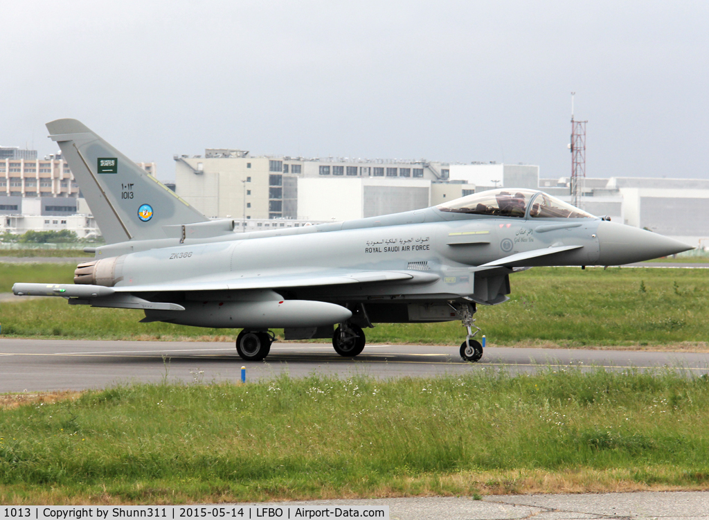 1013, 2015 Eurofighter EF-2000 Typhoon C/N 387/CS023, Delivery day on ferry flight from Warton to Saudi Arabia