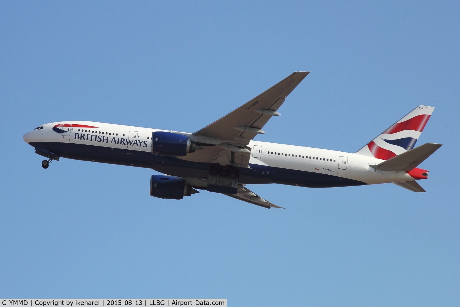 G-YMMD, 2000 Boeing 777-236 C/N 30305, Flight to London, UK, taken-off runway 26.