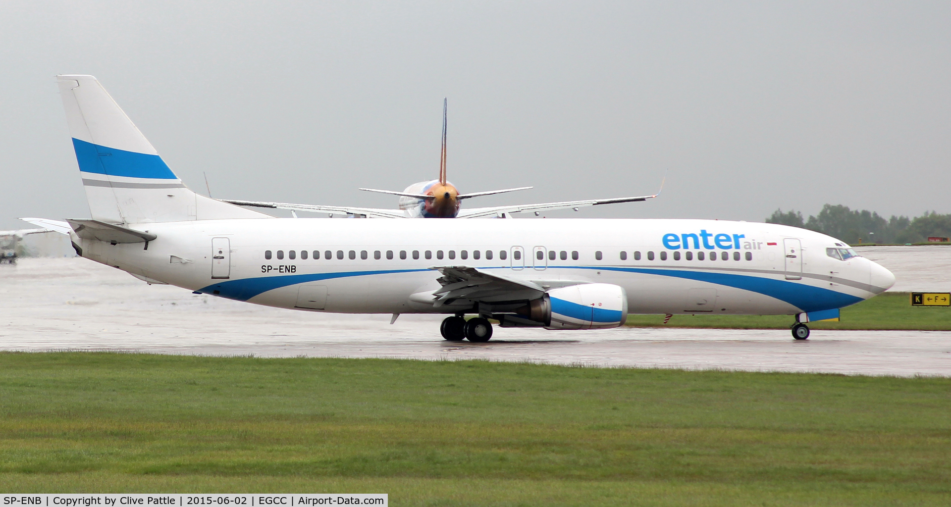 SP-ENB, 1994 Boeing 737-4Q8 C/N 26299, Taxy for departure Manchester Airport EGCC